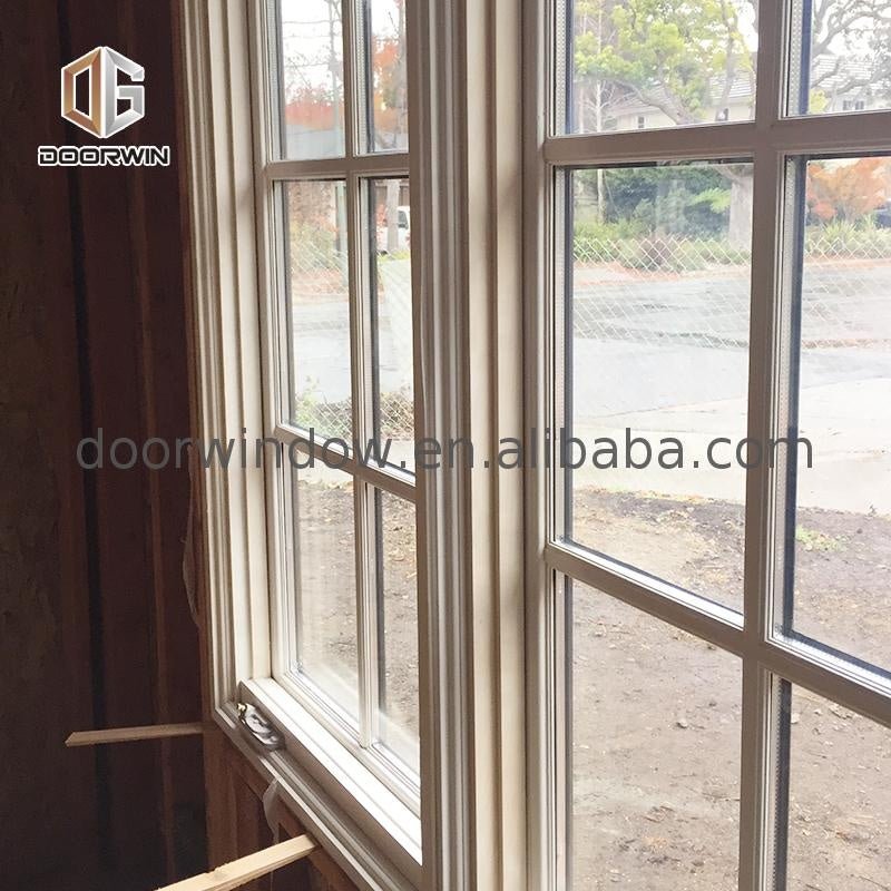Las Angels oak wood timber low-e glass crank casement window with grille inserts by Doorwin - Doorwin Group Windows & Doors