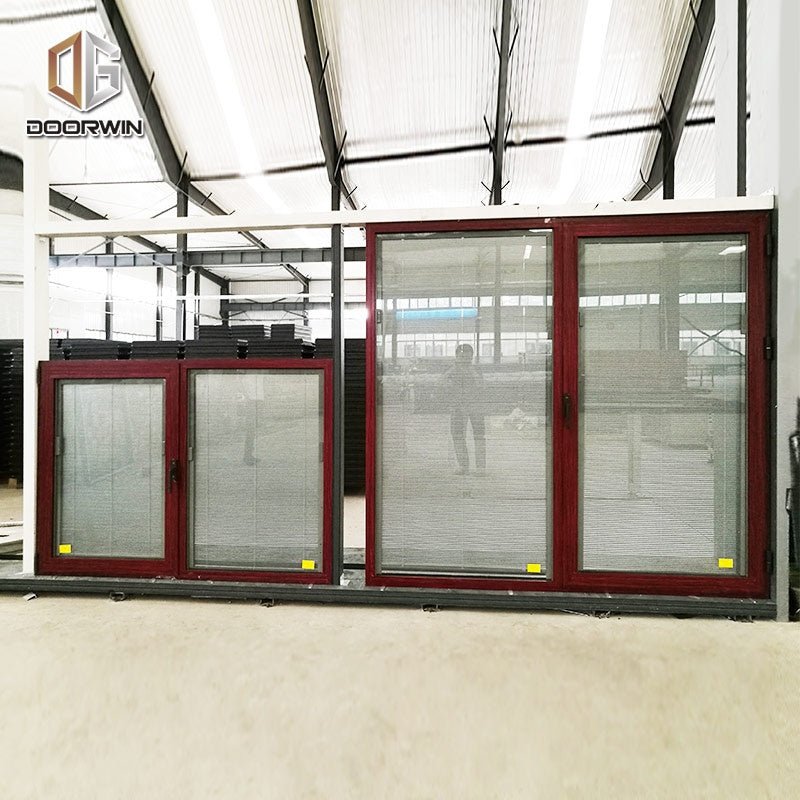 Las Vegas hot sale wood grain tempered glass aluminium tilt up window with built in screens - Doorwin Group Windows & Doors