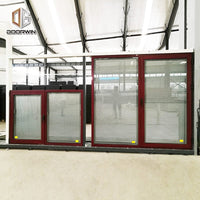 Las Vegas swing window with timber reveal with wood effect aluminium powder coating paint - Doorwin Group Windows & Doors