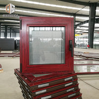 Las Vegas swing window with timber reveal with wood effect aluminium powder coating paint - Doorwin Group Windows & Doors