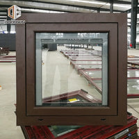 Las Vegas swing window with timber reveal with wood effect aluminium powder coating paint - Doorwin Group Windows & Doors