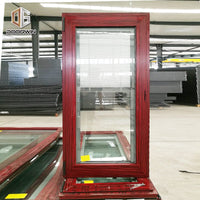 Las Vegas swing window with timber reveal with wood effect aluminium powder coating paint - Doorwin Group Windows & Doors