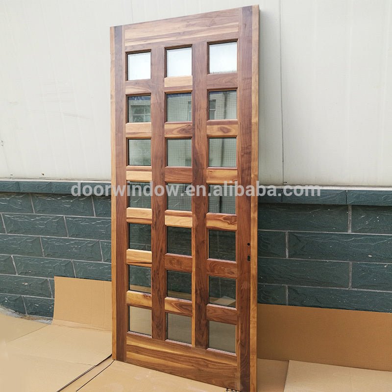 Latest design wooden doors wood door pictures yellow color panel door in alibaba by Doorwin - Doorwin Group Windows & Doors