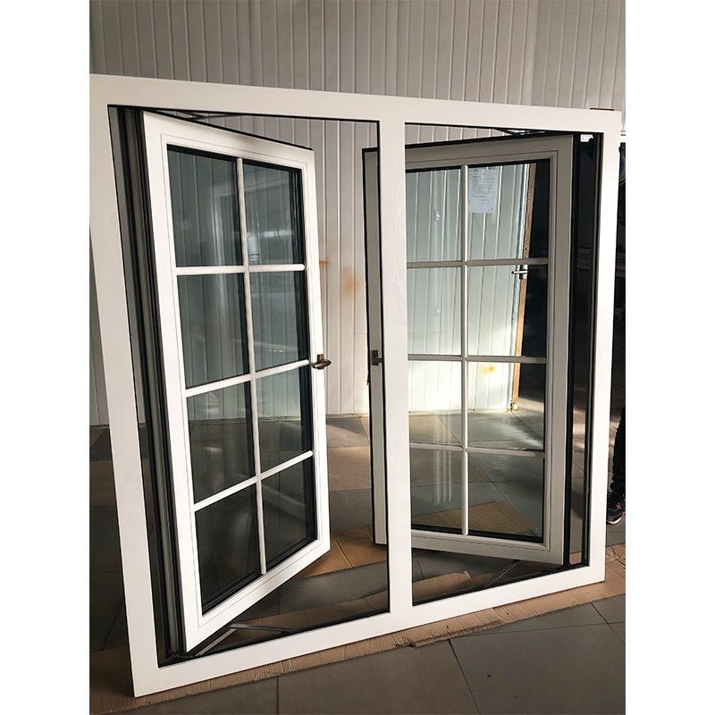 LAX Los Angeles oak wood frame with exterior aluminum cladding double glass windows - Doorwin Group Windows & Doors