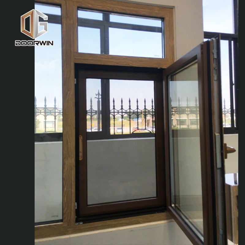 Los Angeles hot sale cheap wood grain burglar proof double glazed aluminum casement window as2047by Doorwin - Doorwin Group Windows & Doors