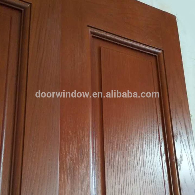 Luxury interior wood door solid hardwood finger joint wood board with oak veneers red color folding storm door for apartment by Doorwin - Doorwin Group Windows & Doors