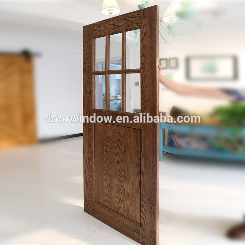 Marriott Hotel Bathroom Barn Door with Mirror by Doorwin - Doorwin Group Windows & Doors