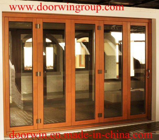 Modern Design Imported Solid Wood Folding Doors, Solid Teak/Oak, /Larch/Pine Wood Clad Aluminum Modern French Door - China Wood Door, Solid Wood Door - Doorwin Group Windows & Doors