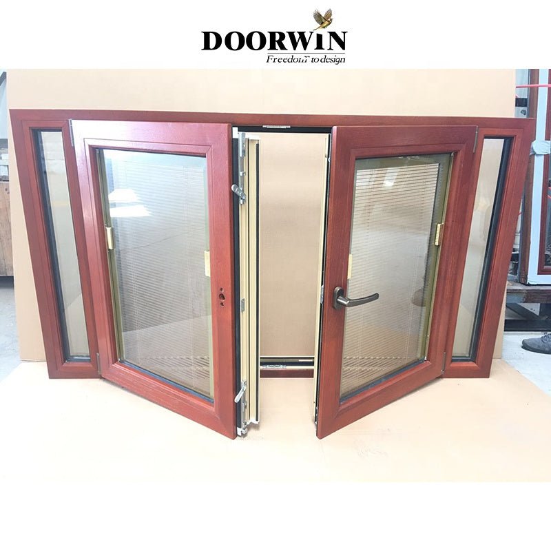 Modern Designs French Models Dimensions Solid Wooden Arch Teak Wood Aluminium-Wood Clad casement Windows - Doorwin Group Windows & Doors