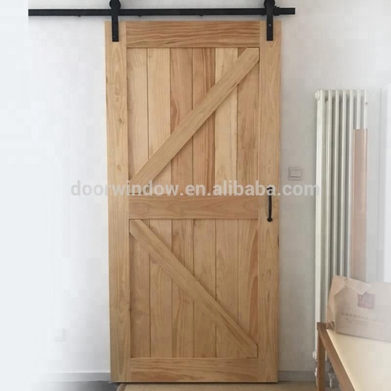 Modern interior doors sliding closet doors wood color double K type barn door by Doorwin - Doorwin Group Windows & Doors