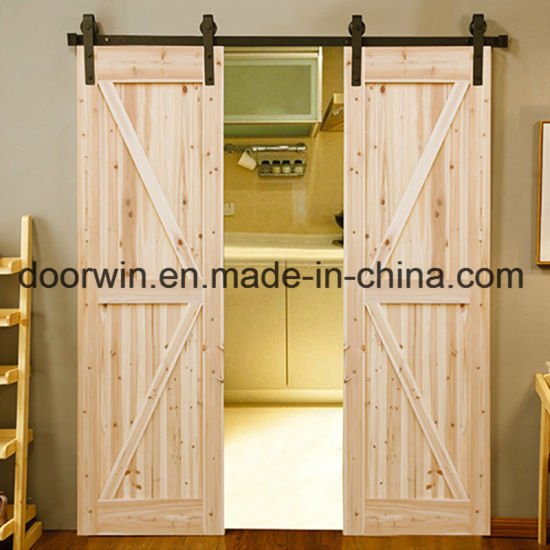 Modern Interior Doors Sliding Closet Doors Wood Color Double K Type Barn Door - China Sliding Closet Doors, Modern Interior Doors - Doorwin Group Windows & Doors