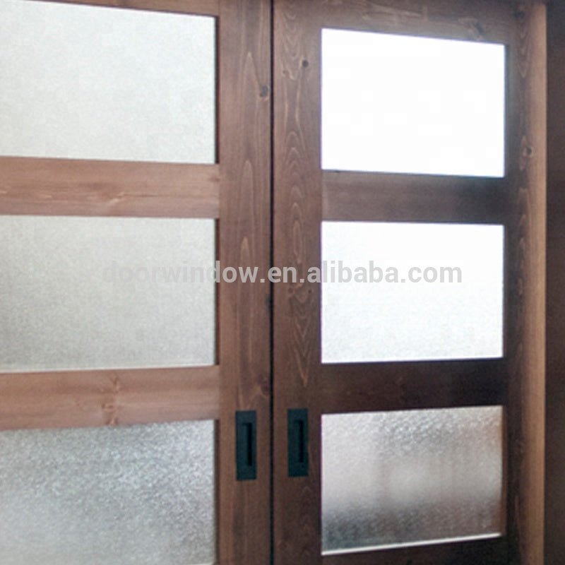 Modern oak wooden double door designs with 4 glass panels office wood door with glassby Doorwin - Doorwin Group Windows & Doors