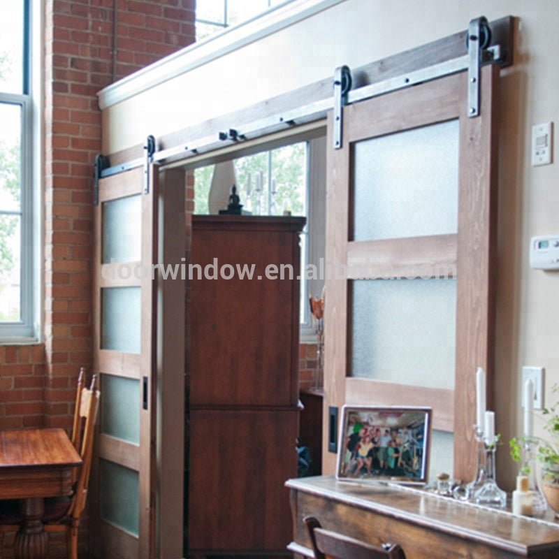 Modern oak wooden double door designs with 4 glass panels office wood door with glassby Doorwin - Doorwin Group Windows & Doors