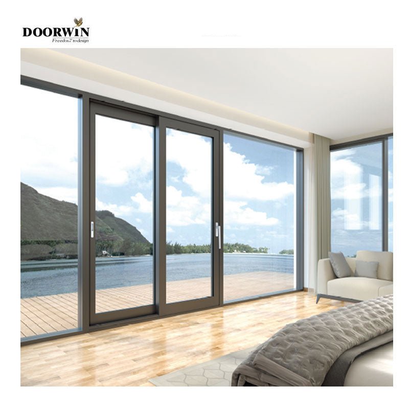 Modern strong thermal broken aluminium narrow frame large glass lift and slide sliding doors - Doorwin Group Windows & Doors