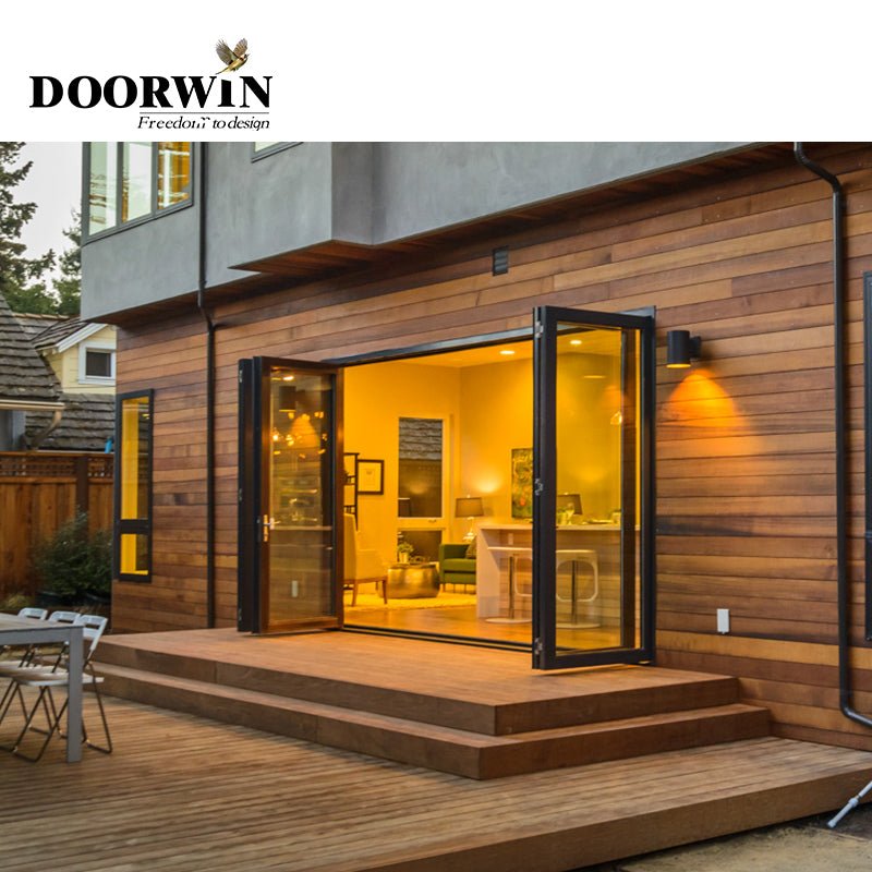 Most Popular thermal break aluminum window high acoustic proof double glazed heavy duty bifolding door - Doorwin Group Windows & Doors