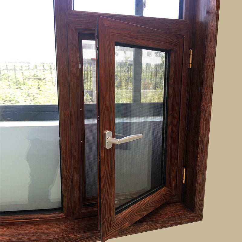 NAMI/AAMA/WDMA Certified European Tilt Turn Thermal Break Aluminum casement 28 aluminium window with wood grain finishing by Doorwin - Doorwin Group Windows & Doors