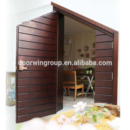New Product Unequal Leaves Entry Swinging Double Door with Oak Wood - China Entry Door, Double Door - Doorwin Group Windows & Doors