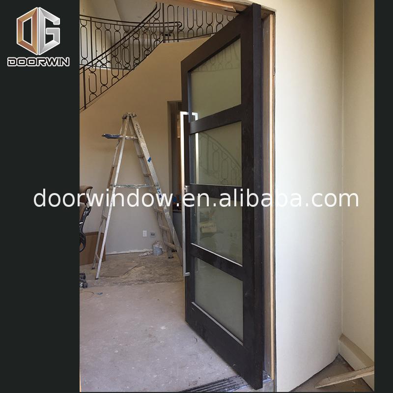 New products wood door with full glass lite window safety rails railing design - Doorwin Group Windows & Doors
