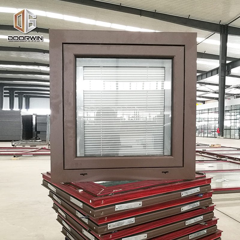 New York wood veneer aluminium outward window with wood grain transfer paper for aluminium profile - Doorwin Group Windows & Doors