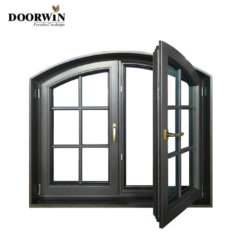 NFRC Certified Aluminum clad Wood Customized casement windows with grill tilt and turn for sale - Doorwin Group Windows & Doors