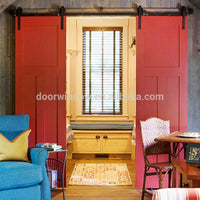 Nice looking American sliding barn door X type made of pine wood by Doorwin - Doorwin Group Windows & Doors