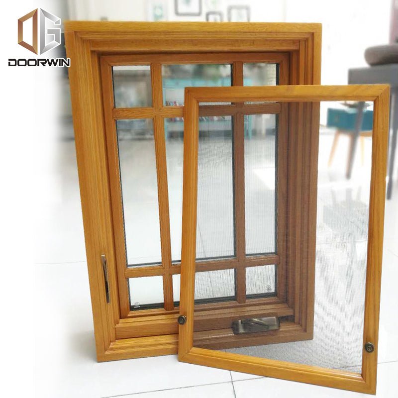 Non finger-jointed timber frame with powder coated aluminum cladding crank open window - Doorwin Group Windows & Doors