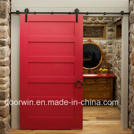 North America Hot Sale Soundproof Sliding Barn Door Solid Pine Wood Door for Sale - China Pine Wood Door, Sliding Barn Door - Doorwin Group Windows & Doors