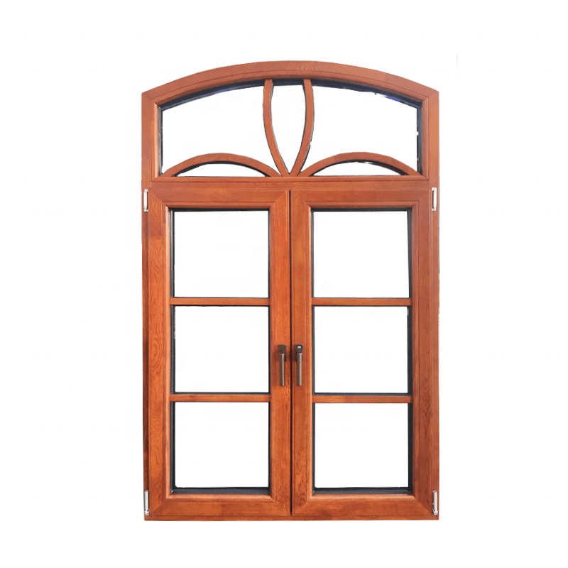 Oak wood specialty shape window with exterior aluminum by Doorwin - Doorwin Group Windows & Doors