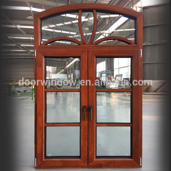 Oak wood specialty shape window with exterior aluminum by Doorwin - Doorwin Group Windows & Doors