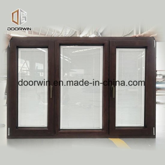 Oak Wood Window 3 Panel with Built in Shutter - China Swing Window with Double Glass, Townhouse Swing Window - Doorwin Group Windows & Doors