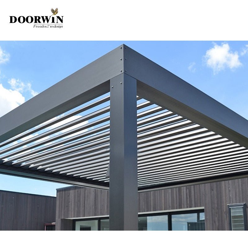 Outdoor electric pergola louver roof waterproof aluminum Pergola - Doorwin Group Windows & Doors