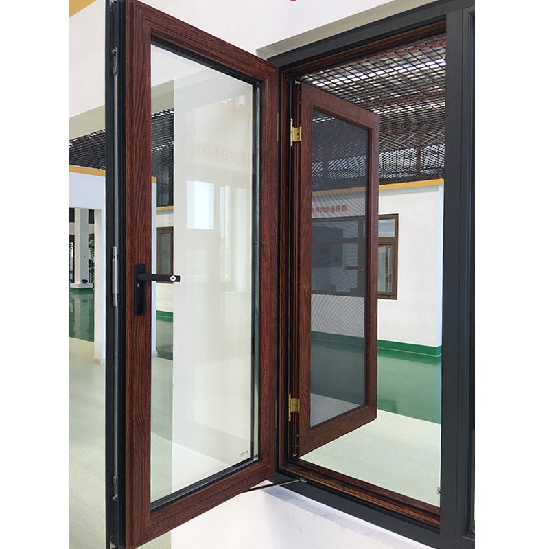 Outswing-Window-With-Wood Grain-Color-Finishing aluminum window - Doorwin Group Windows & Doors