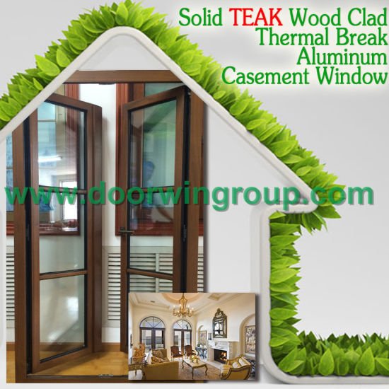 Perfect Durability Aluminum Red Oaken Wood Casement Windows, Double Glazing Aluminum Wood Windows - China Window, Aluminum Window - Doorwin Group Windows & Doors