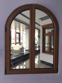 pine larch arched top french casement window with maco hardware - Doorwin Group Windows & Doors