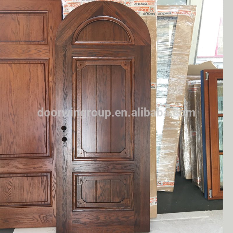 Professional factory sliding oak doors internal single panel wood interior door round top - Doorwin Group Windows & Doors