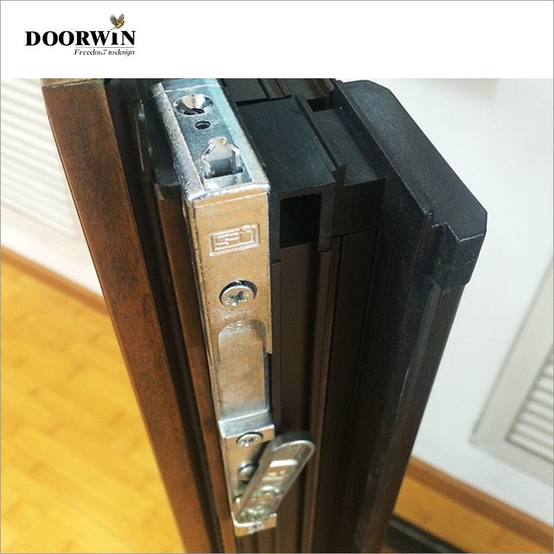 [RECOMMENDED WOOD TILT & TURN WINDOWS] China factory high quality House thermal break grill design aluminum clad wood casement Inward Opening French window - Doorwin Group Windows & Doors