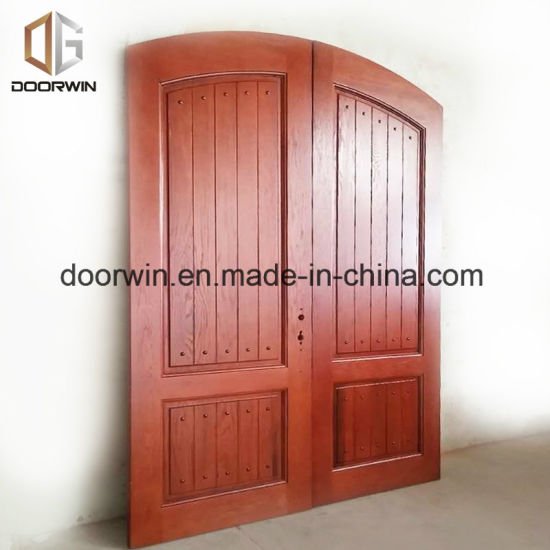 Red Oak Wood Copper Nail Front Entrance Door with Arched Top - China Oak Solid Doors, Interior Door - Doorwin Group Windows & Doors