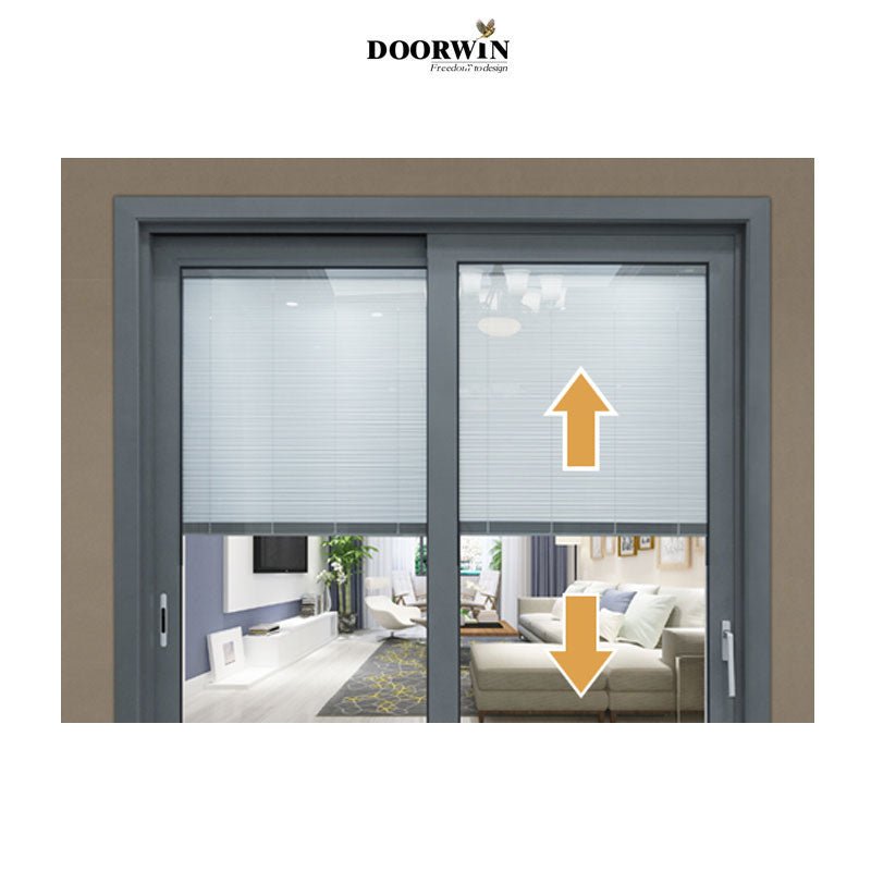 Residential interior insulated high quality thermal break aluminum sliding glass door for offices DIY - Doorwin Group Windows & Doors