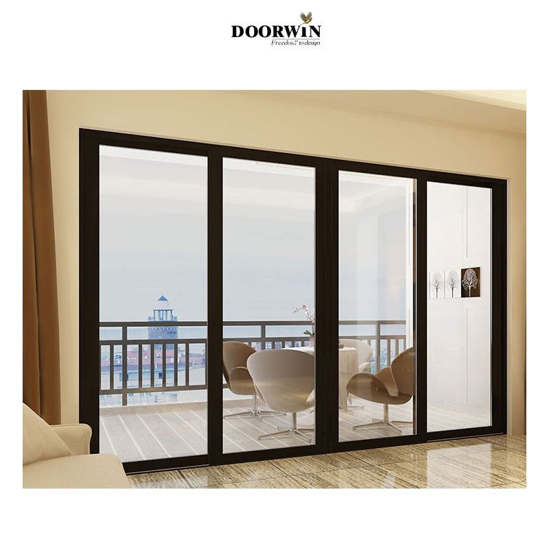Residential interior insulated high quality thermal break aluminum sliding glass door for offices DIY - Doorwin Group Windows & Doors