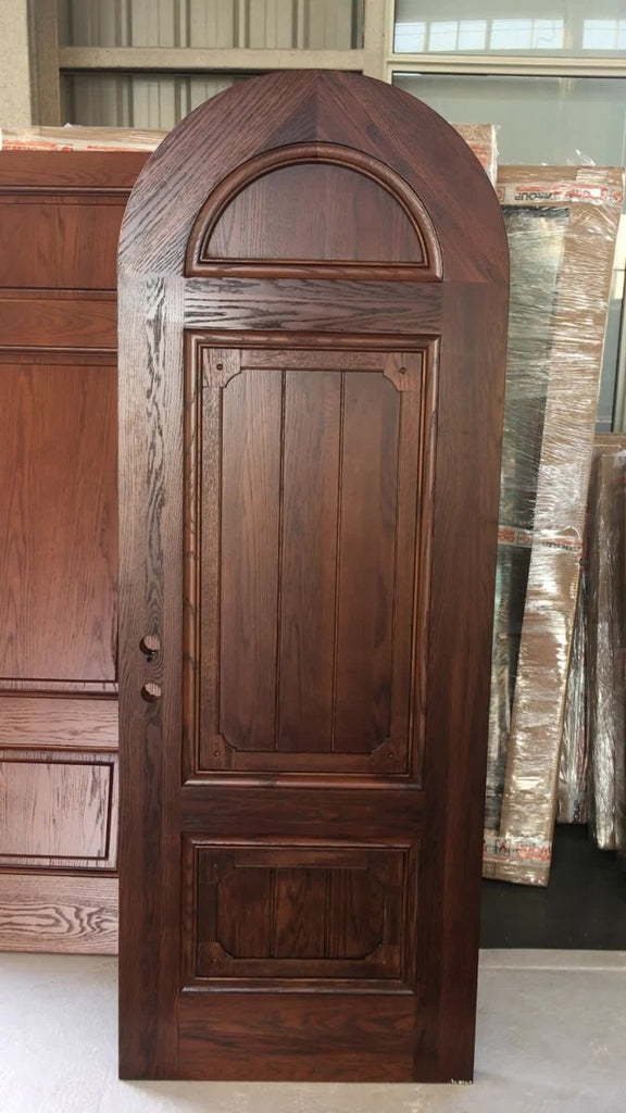 round arched top design glass insert Solid frosted Glass Interior Mahogany Wood entry Doorby Doorwin - Doorwin Group Windows & Doors