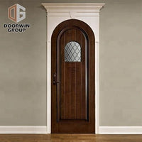 round arched top design glass insert Solid frosted Glass Interior Mahogany Wood entry Doorby Doorwin - Doorwin Group Windows & Doors