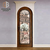 round arched top design glass insert Solid frosted Glass Interior Mahogany Wood entry Doorby Doorwin - Doorwin Group Windows & Doors