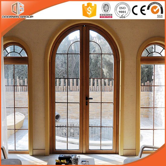 Round-Top Casement Window with Full Divided Light Grillen Glass Window Imported Solid Larch Wood Fixed Window - China Wooden Window, Wood Casement Window - Doorwin Group Windows & Doors