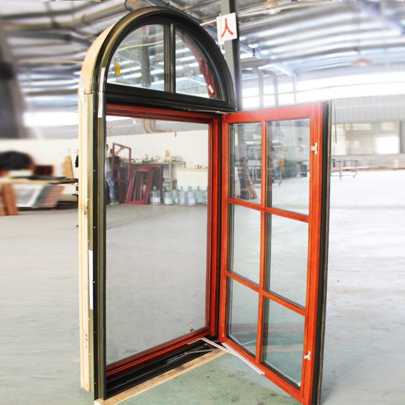 Round top fixed window and bottom crank open window with decorative glazing bars - Doorwin Group Windows & Doors