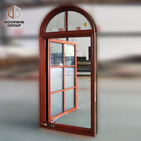 Round top fixed window and bottom crank open window with decorative glazing bars - Doorwin Group Windows & Doors