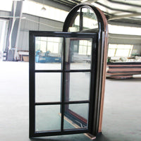 Round top fixed window and bottom crank open window with decorative glazing bars - Doorwin Group Windows & Doors
