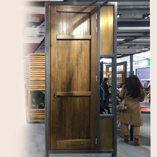 Rustic New Product Iron Film Designs 3 Panels Entry Door with Solid Wood From China Factory - China Iron Film Designs Door, Entry Door - Doorwin Group Windows & Doors