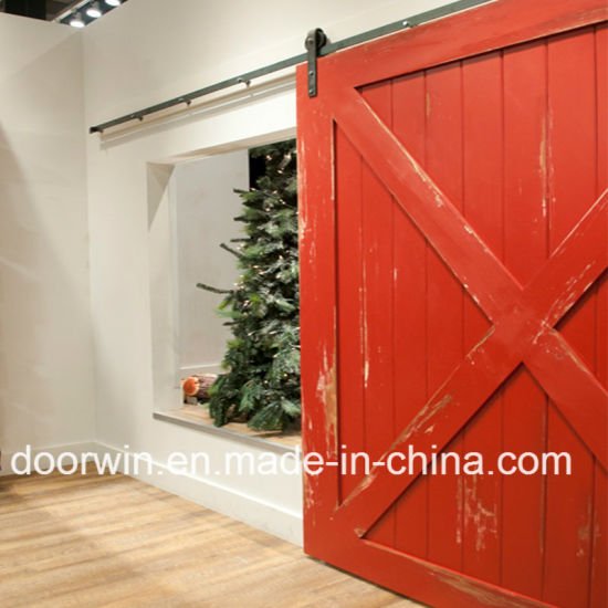 Simple Drawing X Type Design Wooden Sliding Door - China Pine Wood Door, Sliding Barn Door - Doorwin Group Windows & Doors