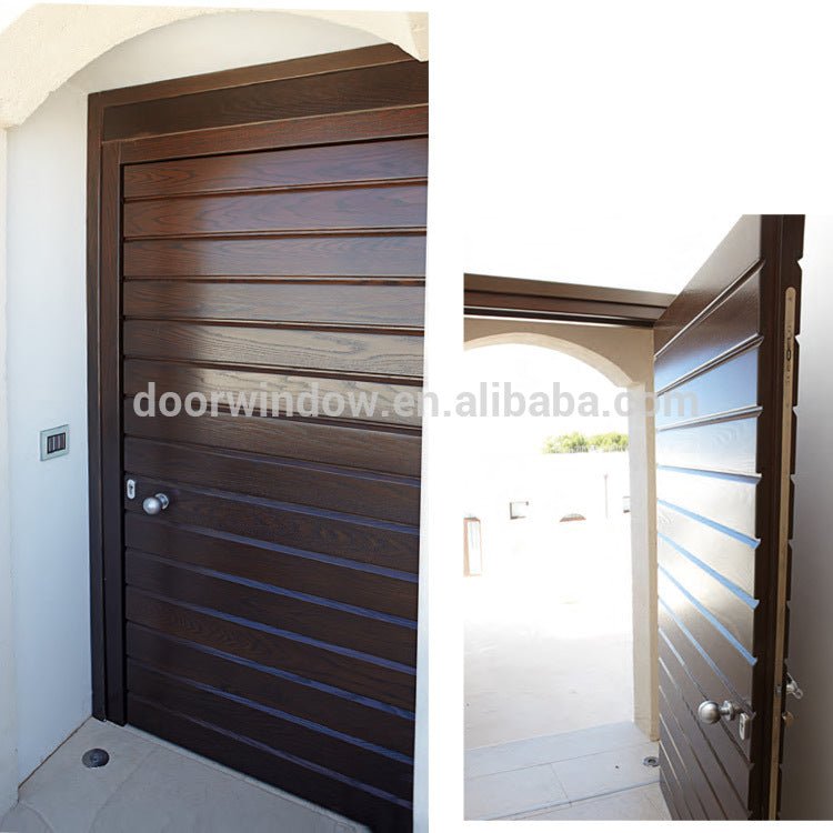 Simple fashion exterior swinging doors double door made of 100% solid red oak wood by Doorwin - Doorwin Group Windows & Doors