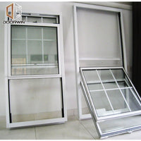 single & double hung window-01 white thermal break aluminum window with grilles - Doorwin Group Windows & Doors